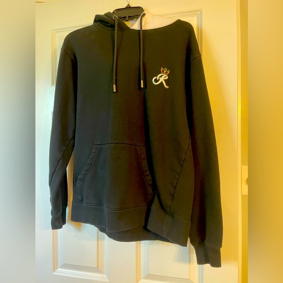 Like New! Black Cotton Blend Hoodie - Picture 3 of 7